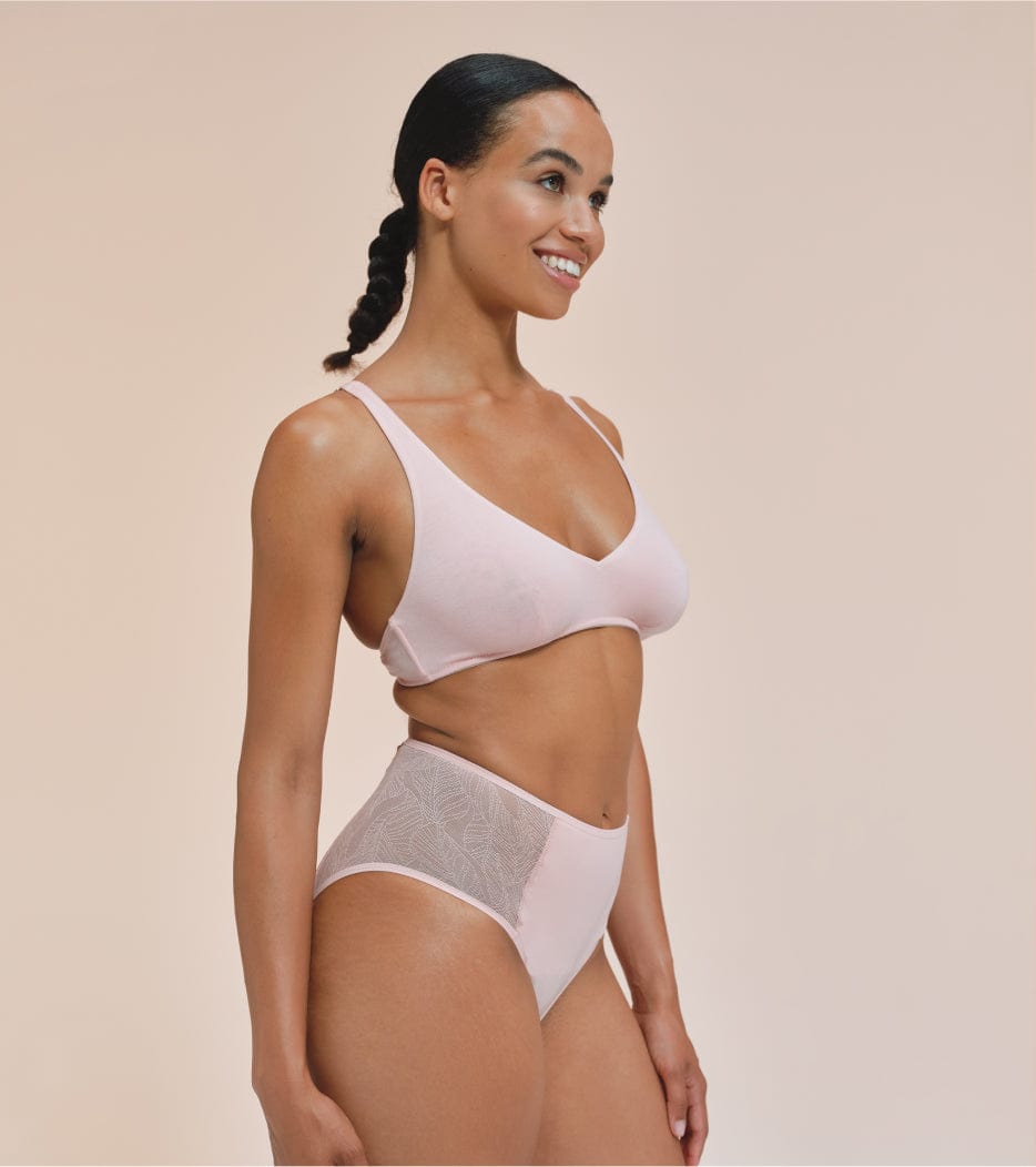 Encaje High-Waist - Nylon reciclado - Coral